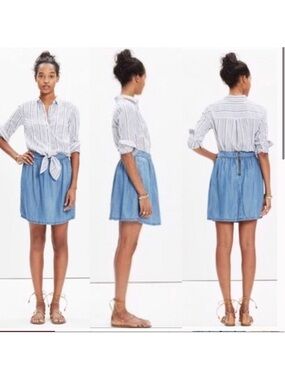 Madewell Light Blue Chambray Mini Skirt